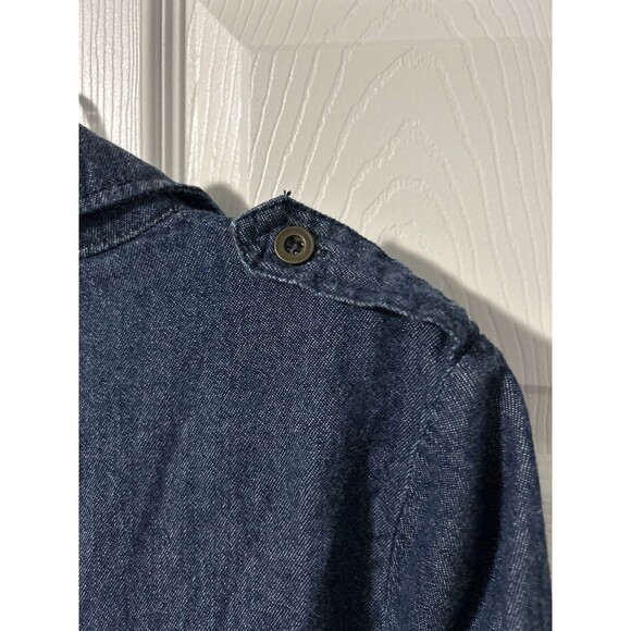Derek Heart Roll Tab Sleeve Button Down Denim Shirt Dress Juniors Size Medium - Picture 7 of 8